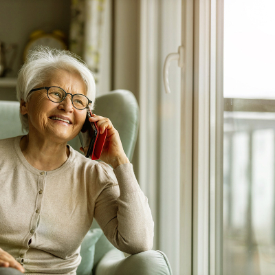 woman talking on phone